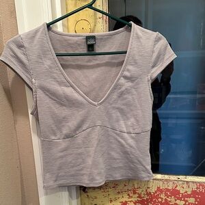 Wild Fable Light Purple V-Neck Crop Top